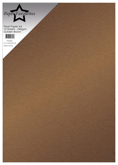 Paper Favourites  Pearl Paper Golden brown A4 2 sidet 240g